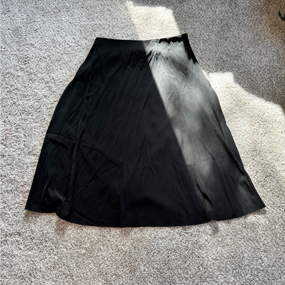 Elegant A-line Black Women's Skirt with Elastic Waistband